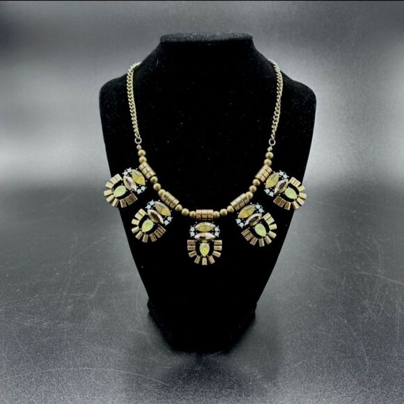 CHICO'S ANTIQUE GOLD TONE YELLOW 16"-20" NECKLACE GOLD STATEMENT NECKLACE - Picture 4 of 7